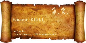 Hauser Kitti névjegykártya